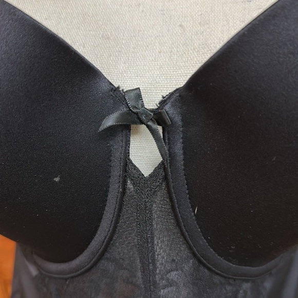 Maidenform Womens Floral Lace Strapless Push-Up Bustier, 38D, Black NWT - Picture 5 of 10